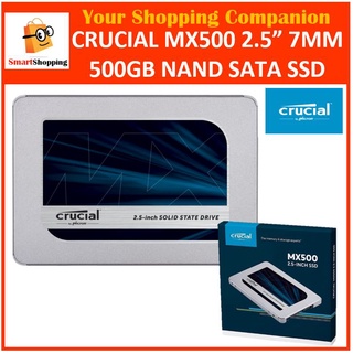 Crucial MX500 500GB 3D NAND SATA 2.5 inch 7mm (with 9.5mm adapter) Internal SSD 5 Years Sg Wty.