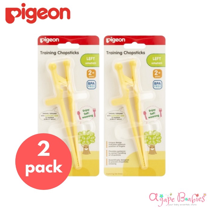 [Bundle Of 2] Pigeon Training Chopsticks For Left Hand Yellow (Blister