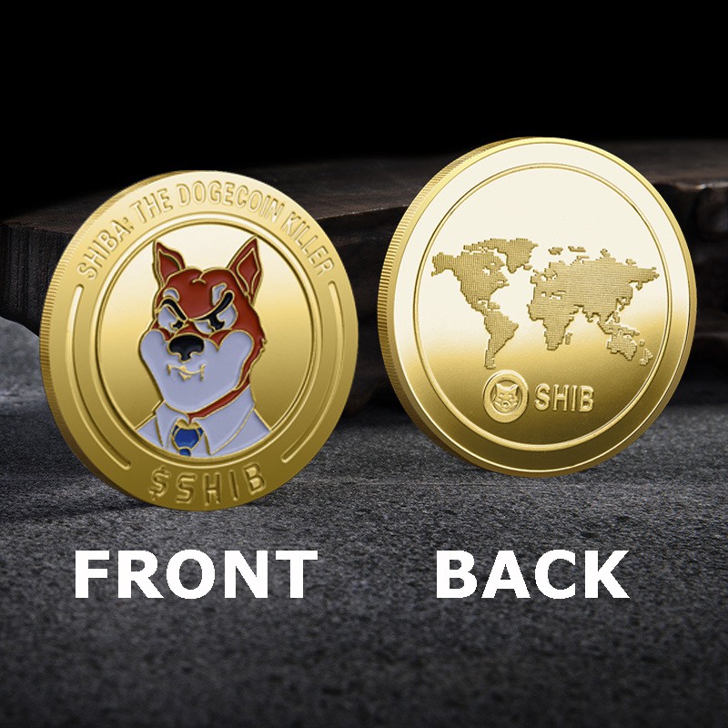 Shiba Inu Coin Gold Plated SHIB Token Commemorative Coin with Protective Case Dogecoin Killer 