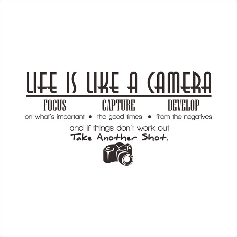 Life Is Like A Camera Quotes Wall Stickers Living Room Decoration