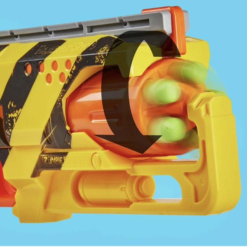 Ready StockBrand New NERF E6173 Zombie Strike Hammershot Blaster - Pull-Back Hammer-Blasting Action (5 Darts)
