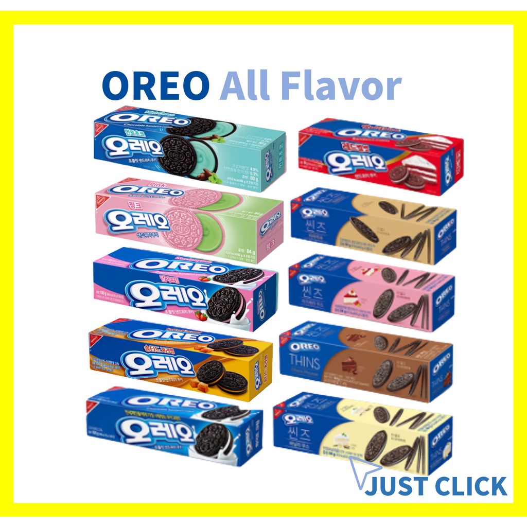 Oreo Korean Snacks Oreo Collection Mint Chocolate Pink Red Velvet Strawberry Cream Salted 0753