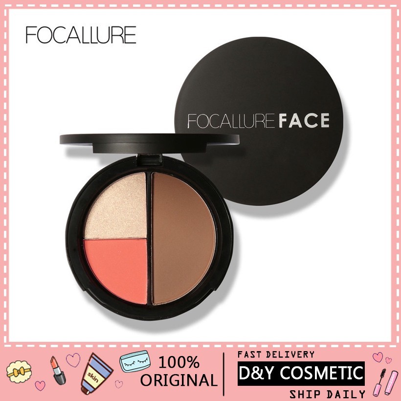 FOCALLURE Highlighter and Contour Shading 3 in 1 Color Bronzer Contour