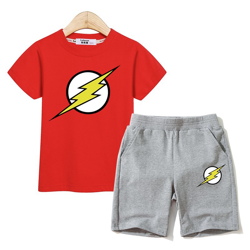 Flash Man Costume Boys Set 2 Piece Suit Hero Symbol Kid Clothes Shopee Singapore - flash tux roblox