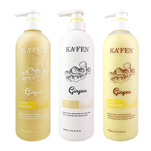 Kafen Hair Shampoo / Ginger Body Wash / Ginger Conditioner 760ml