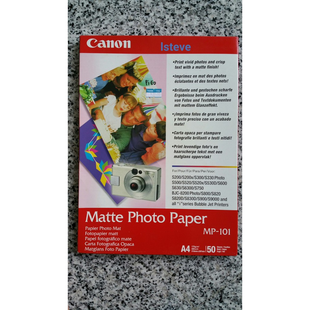 Canon Matte Photo Paper 50 Sheets Mp 101 Shopee Singapore