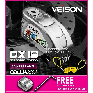 [Shop Malaysia] veison lock dx19 silver - very loud alarm 100% original 130db motorcycle disc brake lock / disc lock / siren moto lock /