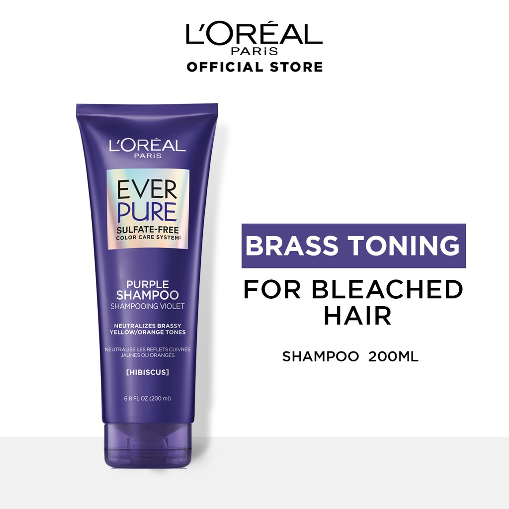 L Oreal Paris Everpure Brass Toning Purple Shampoo And Conditioner 200ml Shopee Singapore