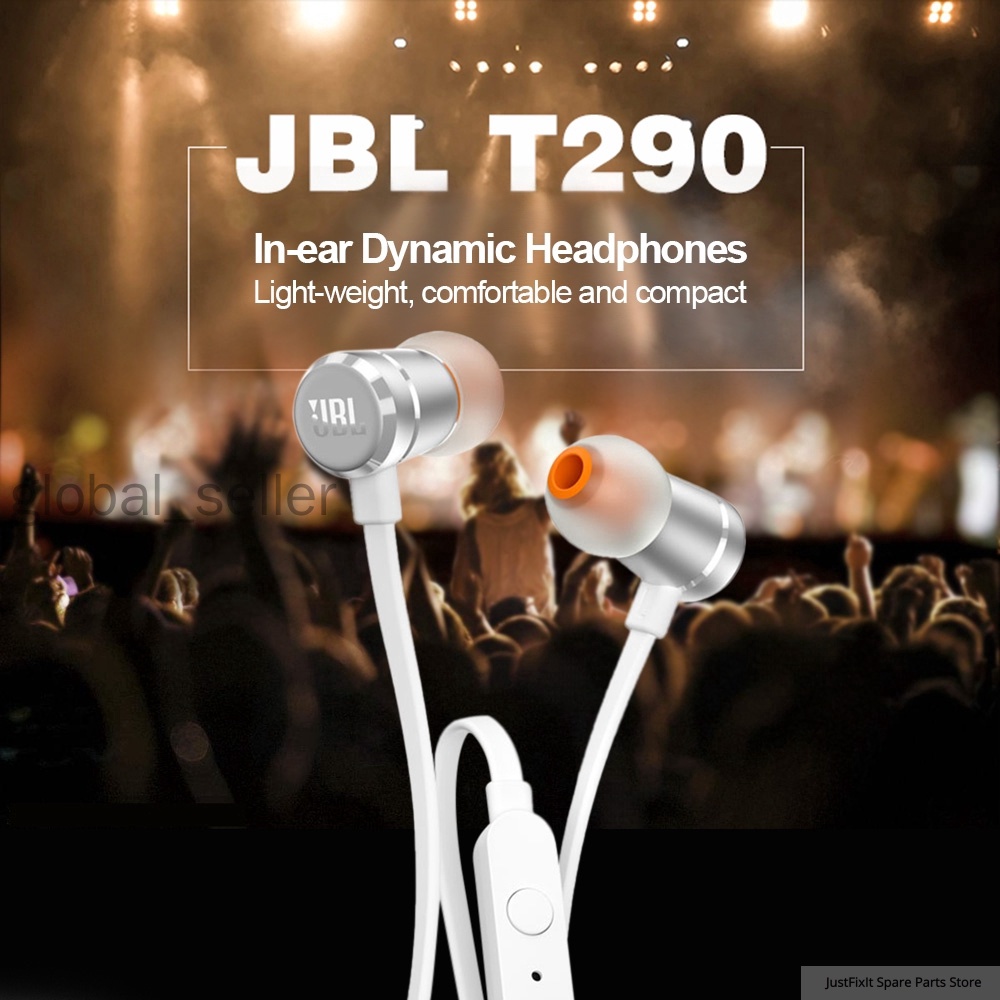 JBL T290 In-ear Headphones JBL Pure Bass Sound Earphones One Button ...