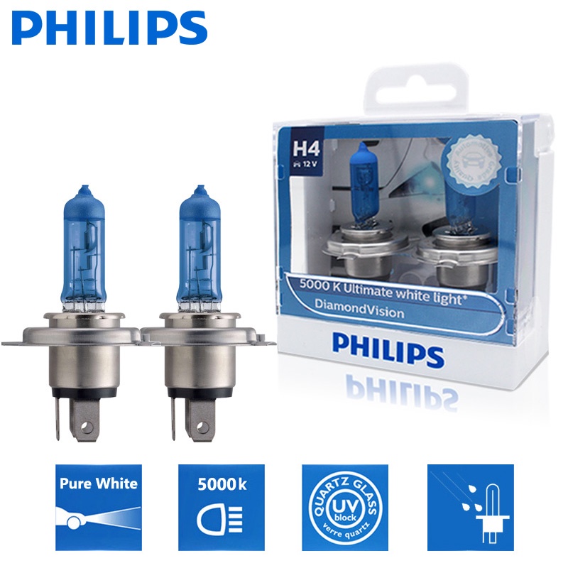 Philips Racingvision Gt200 H4 +200% Brighter Light 12v 60/55w Auto