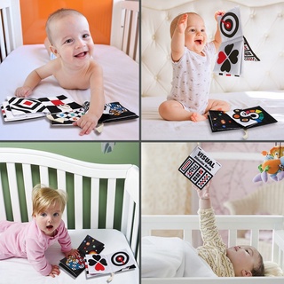 Baby Kids Cloth Fabric Book 2pcs, Black and White fabric book, Baby Toddler Early Learning Recognize Letters, numbers, graphics #2