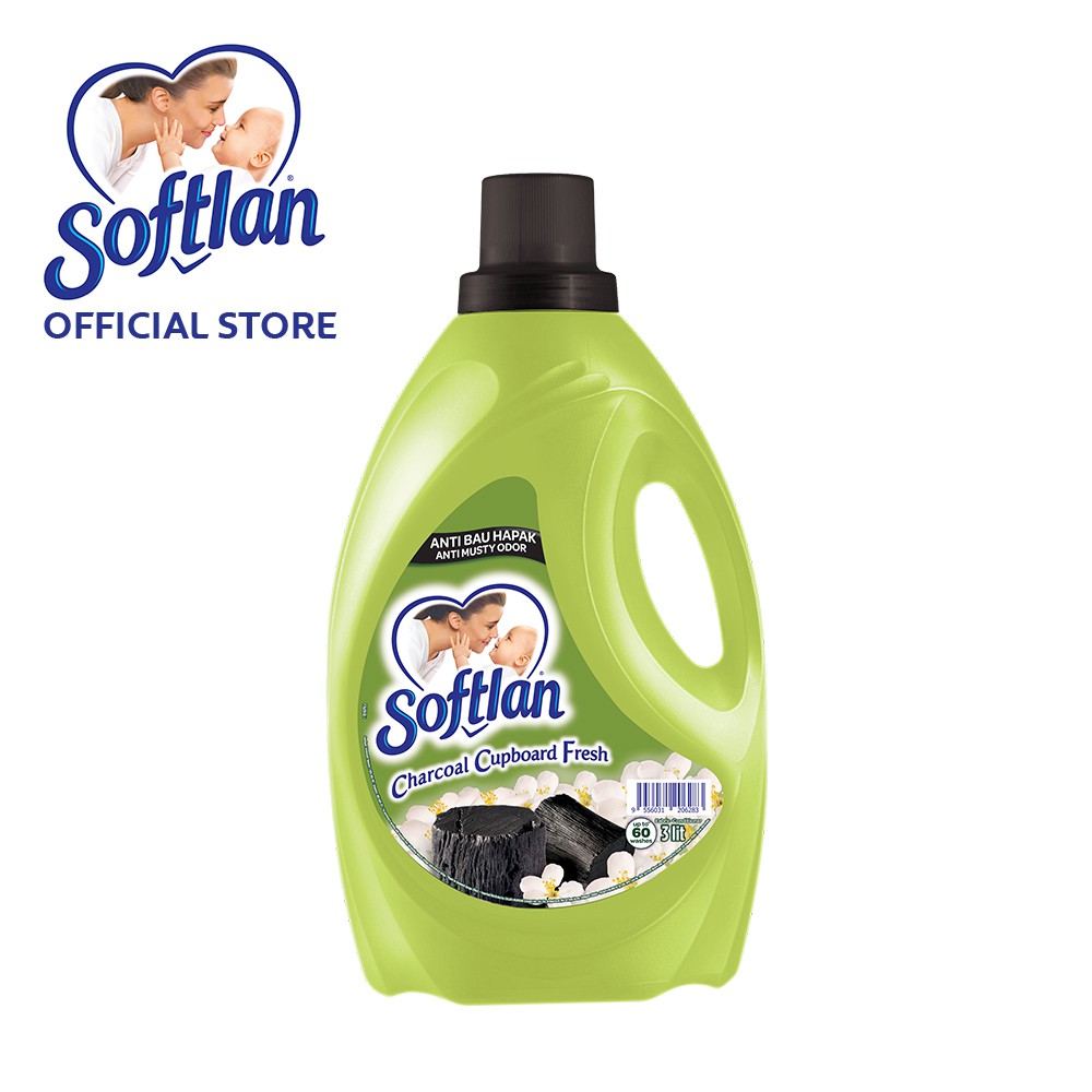 Softlan Anti Wrinkles Charcoal Cupboard Fresh (Green) Fabric Softener 3L Shopee Singapore