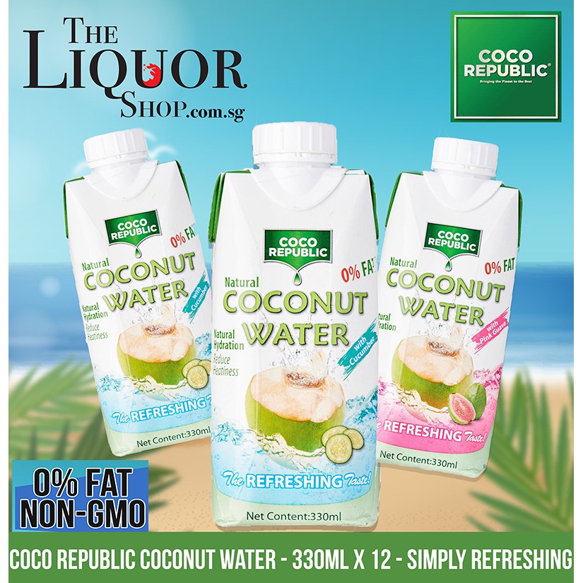 Coco Republic Coconut Water - 330ml X 12 - Simply Refreshing 