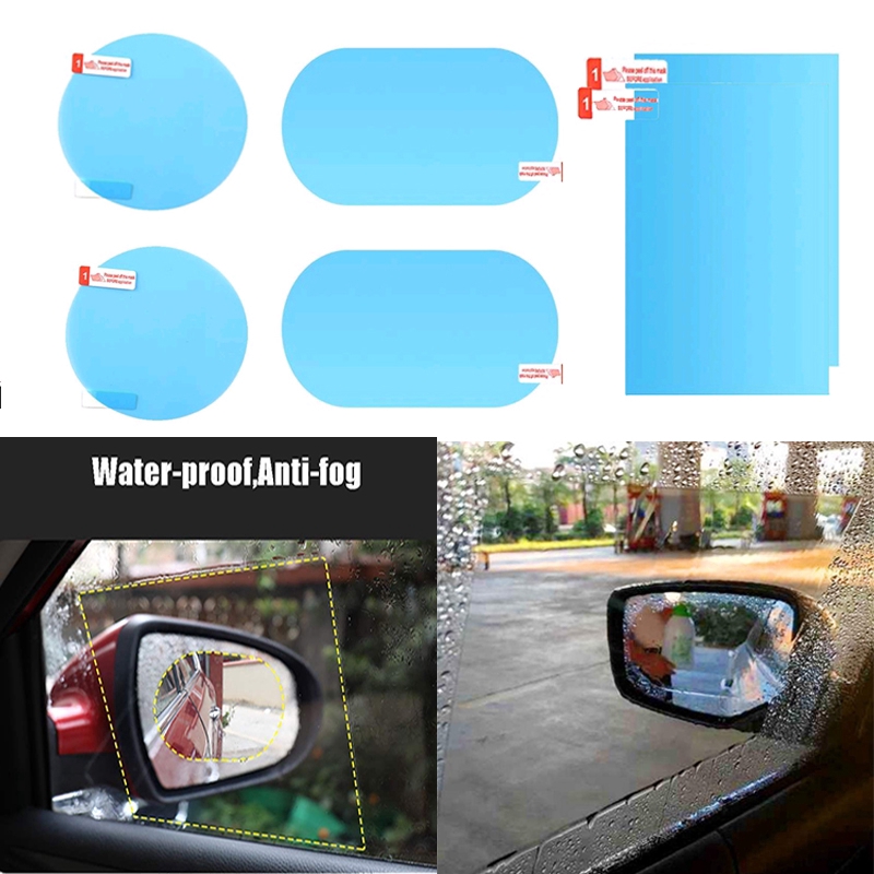 4PCS Waterproof Car Rearview Mirror Rainproof Anti-Fog Rain-Proof Film Sticker 