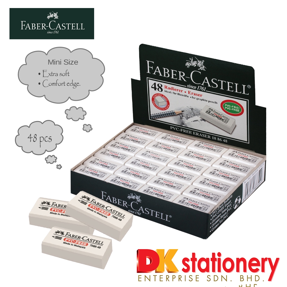 Shop Malaysia Faber Castell Dust Free Eraser 7086 48 48pcs Shopee Singapore
