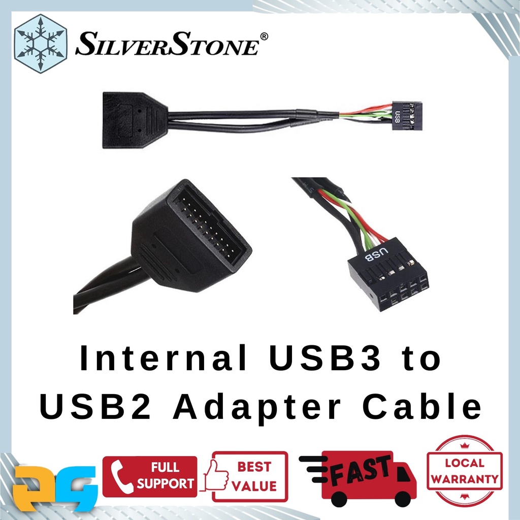 Silverstone Internal 19Pin USB3 to USB2 Adapter Cable | Shopee Singapore