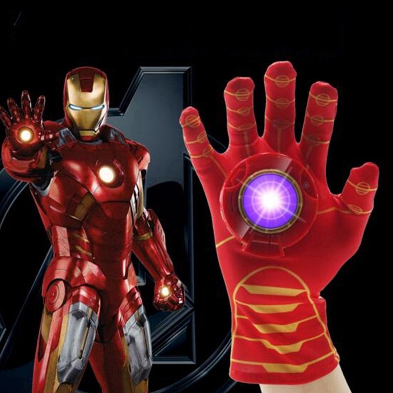 New Cosplay Gift Iron Man Hand Gloves With Light Boys Kids Toys Pretend