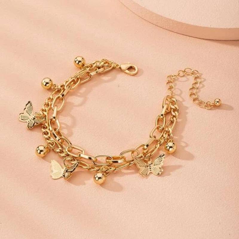 European and American popular jewelry Fashion bracelet Butterfly bracelet Simple set bracelet wholes