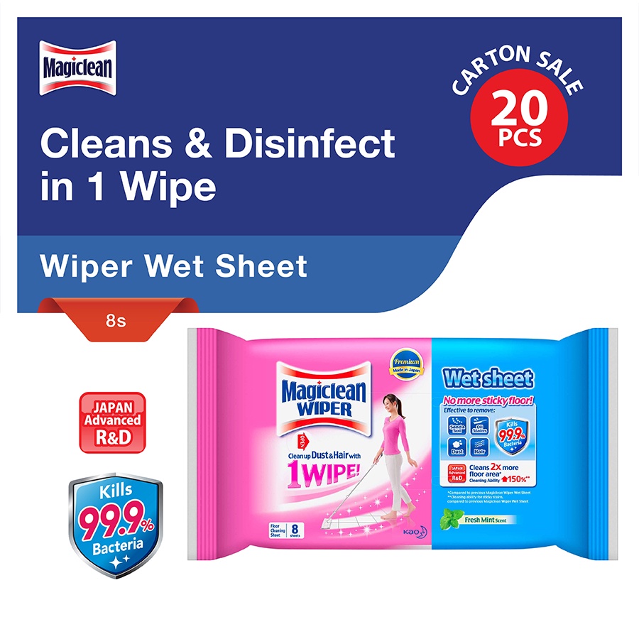 Magiclean Wiper Wet Sheets 8s (Carton of 20) Shopee Singapore