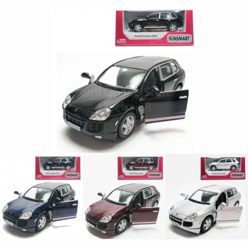 Kinsmart 1:38 Die-cast Porsche Cayenne Turbo Car Blue Model with Box Collection 