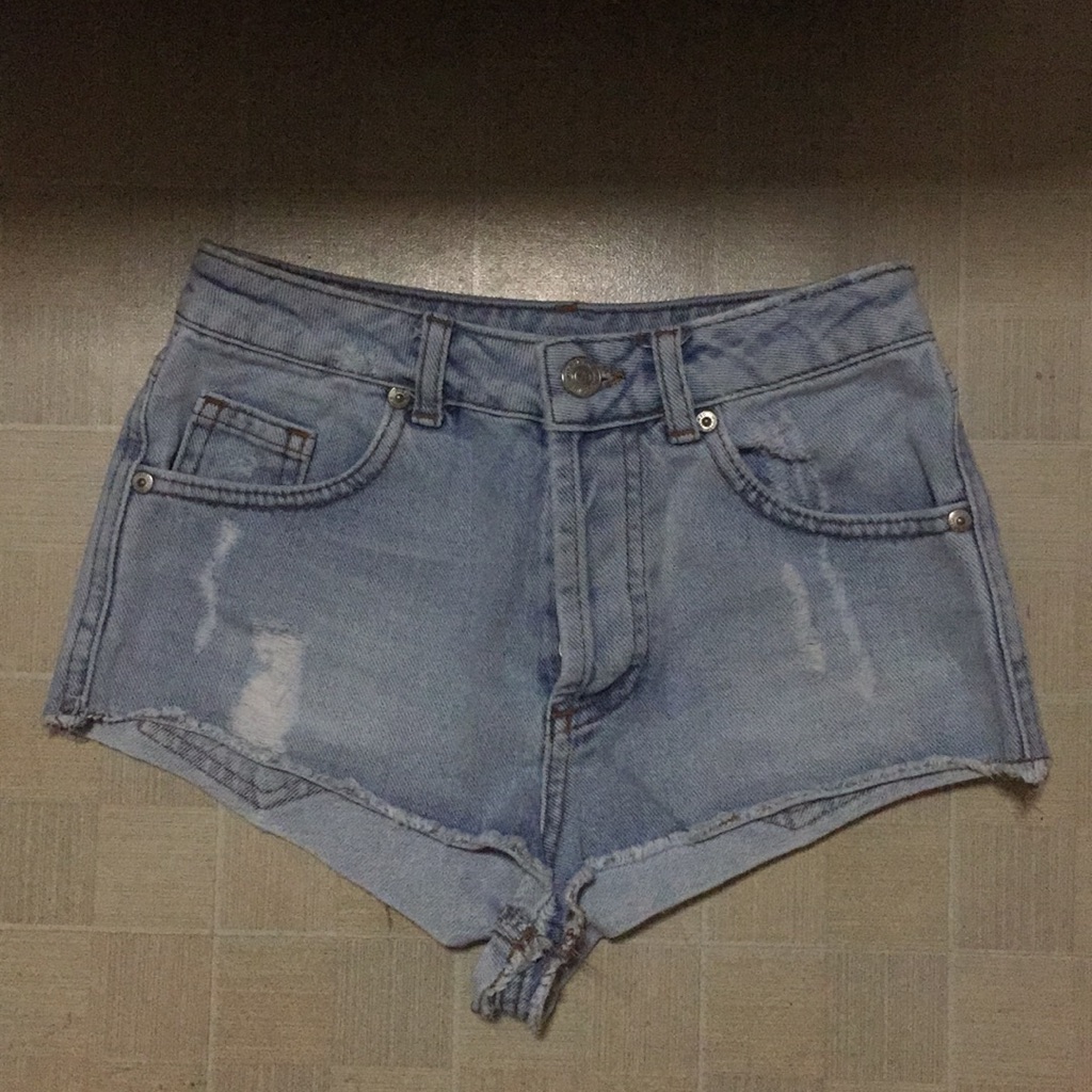 topshop moto denim shorts