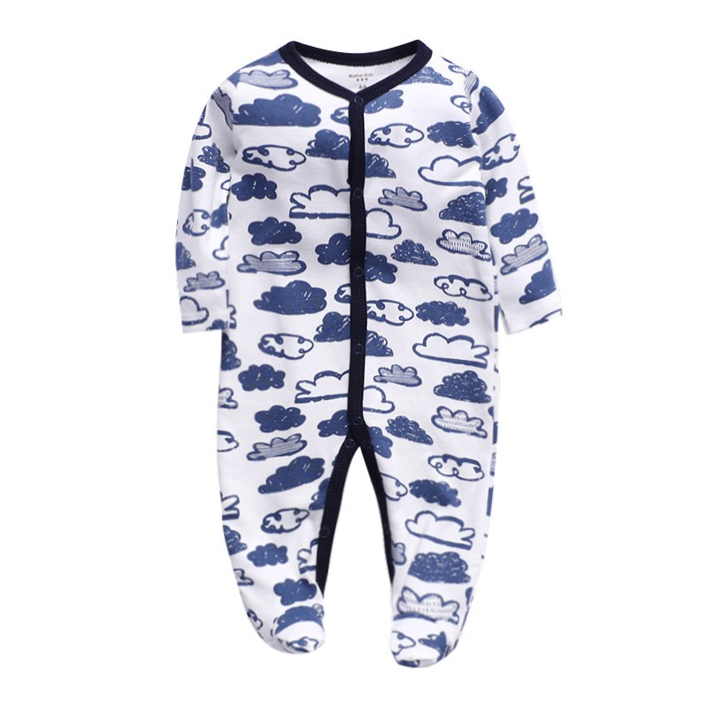 Voydsunflower Newborn Baby Boys Girls Long Sleeve Tie-Dye Romper Knitted Jumpsuit Button Down Pajamas Fall Winter Clothes 