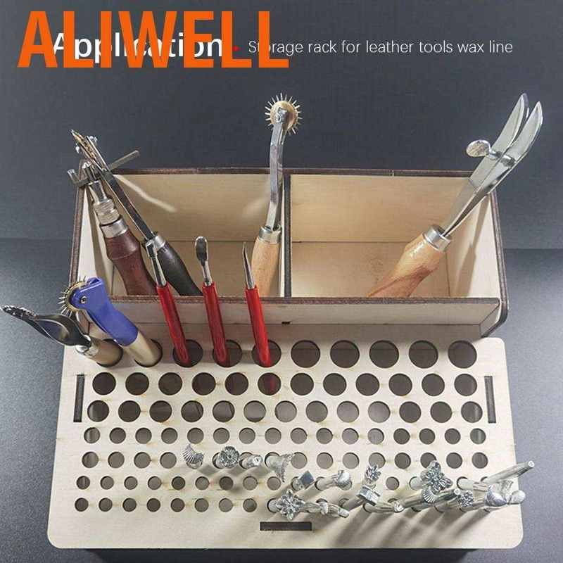 Aliwell Wooden Leather Craft Tool Holder Organizer Box Storage Shelf 102 Shopee Singapore