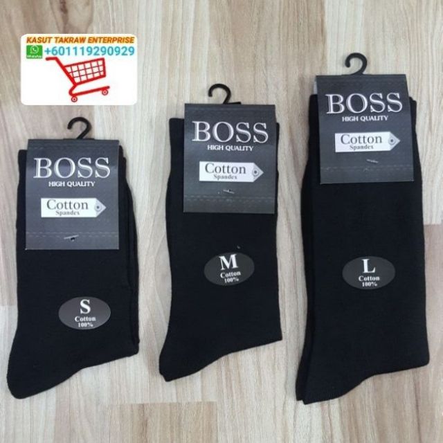 Shop Malaysia Boss Quality Black Long Sock 1 Pair Stoking Hitam Panjang Shopee Singapore