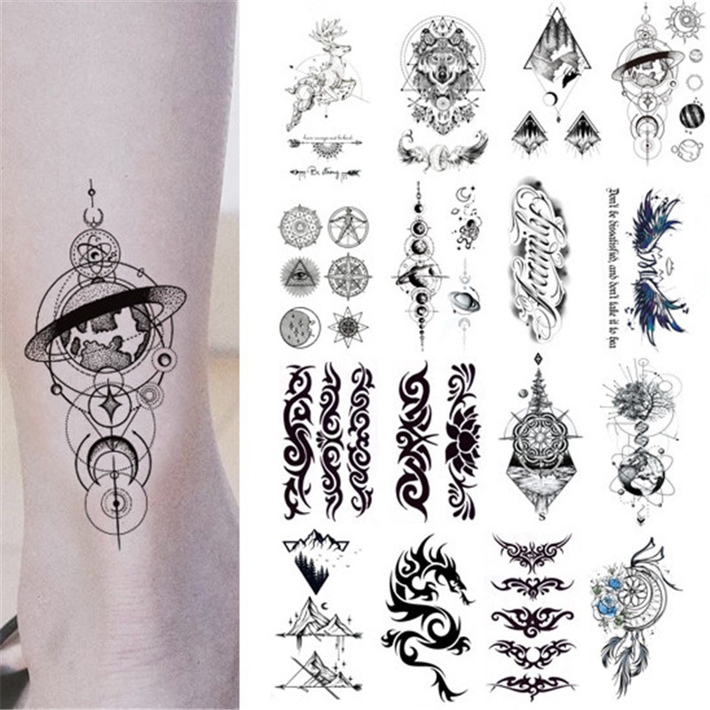 Magic Tattoo】Black Goth Rock Temporary Tattoo Waterproof Long Lasting  Temporary Tattoo Totems wolf Tiger Fake Tatto | Shopee Singapore