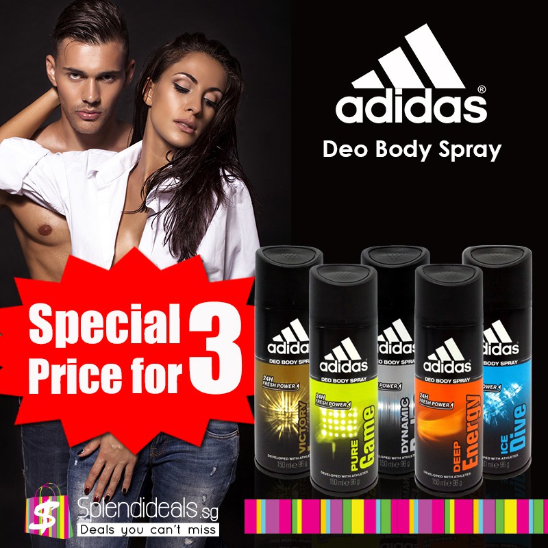 SPECIAL FOR 3) Adidas MEN Deodorant 150ml (Made France) | Singapore