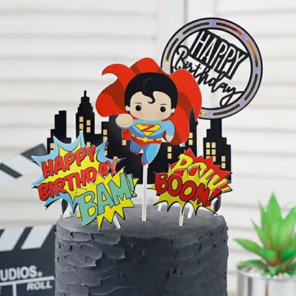 Sg Seller Dc Superhero Superman Round Happy Birthday Cake