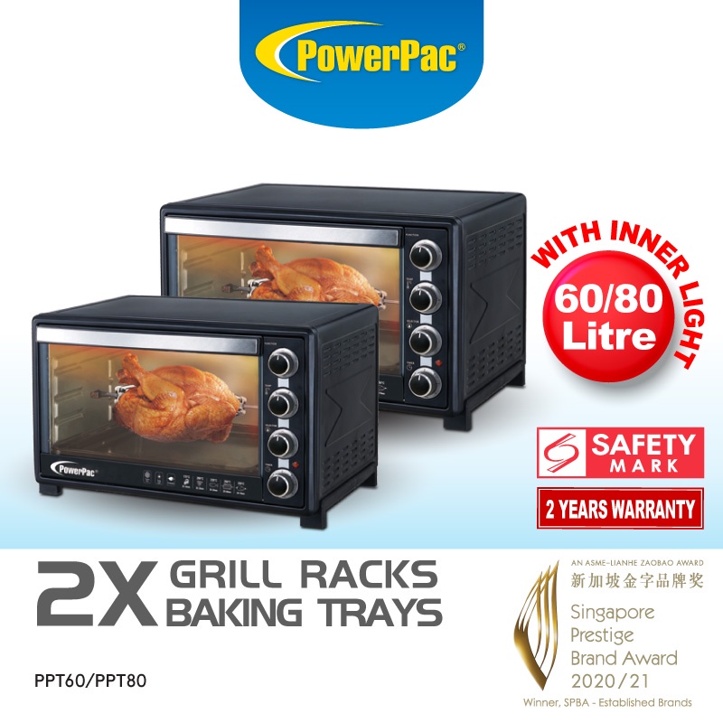 PowerPac Electric Oven 60L, 70L, 80L with Rotisserie and Convection