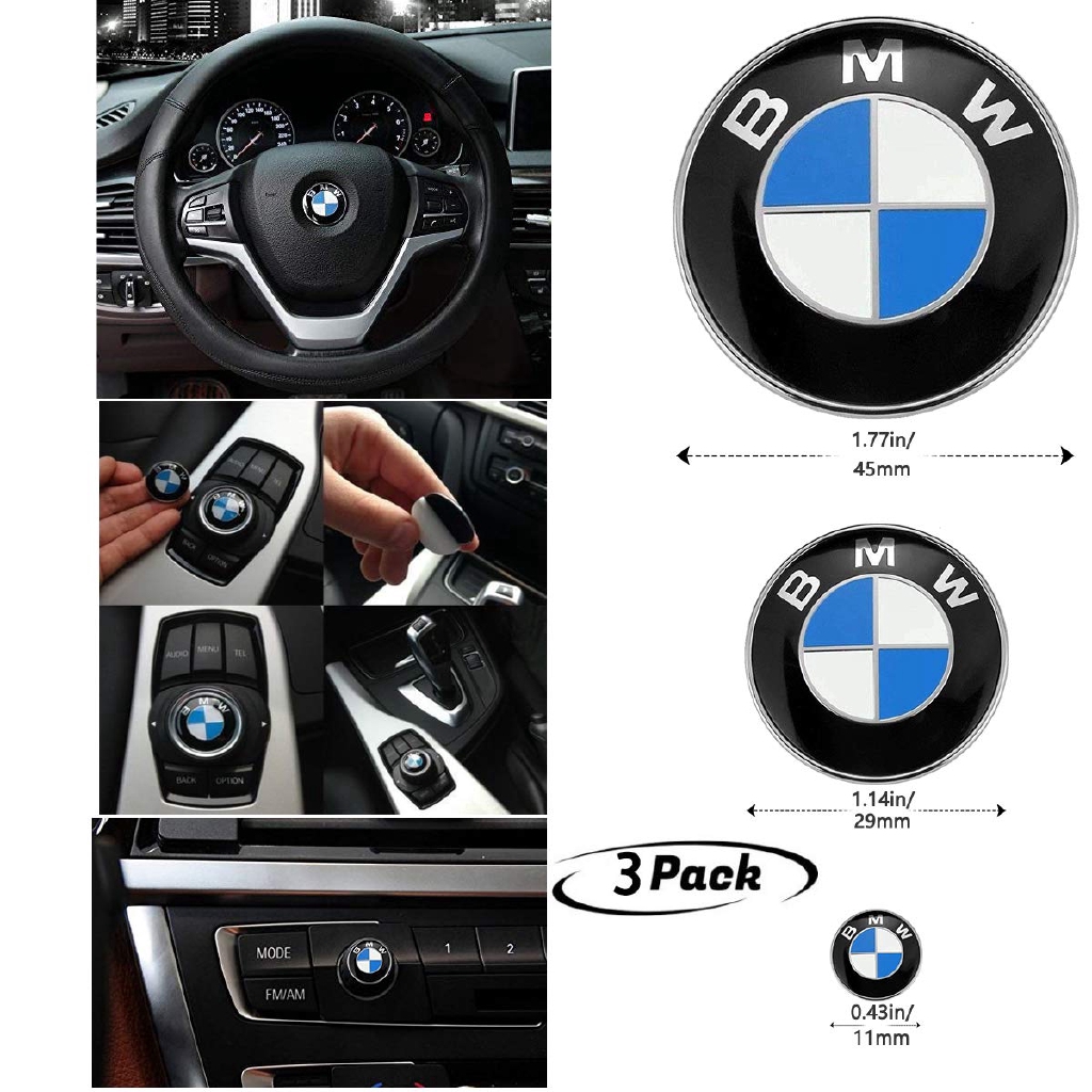 DIY BMW Steering Wheel Emblem Decal BMW Multimedia Center Button iDrive