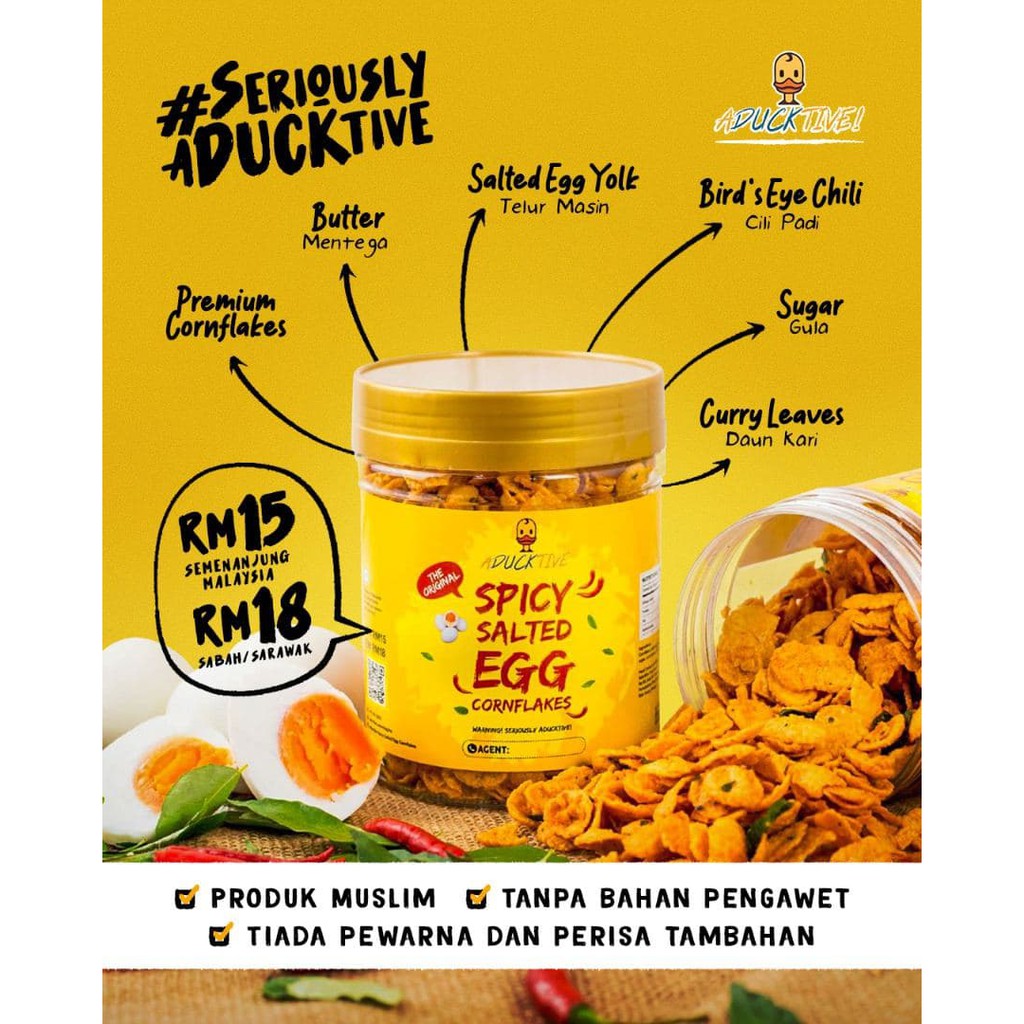 Shop Malaysia Aducktive Spicy Salted Egg Cornflakes Shopee Singapore