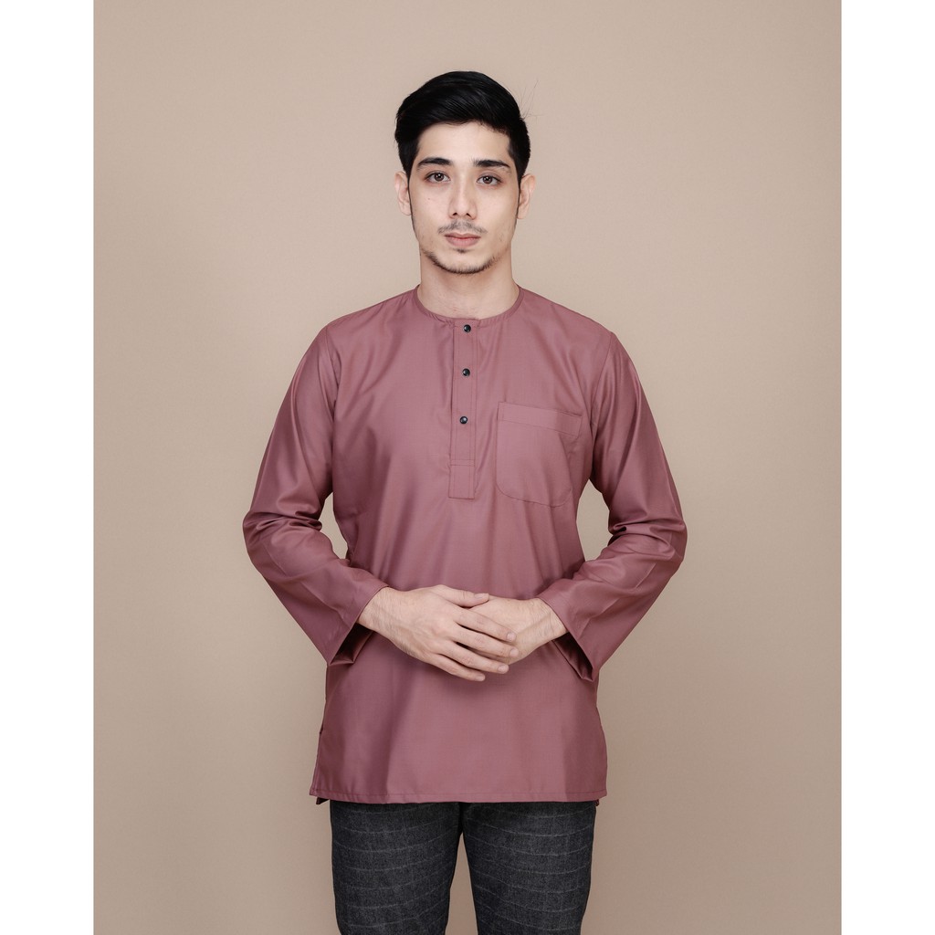 Shop Malaysia Kurta Adult Male Turn Signal Without Kolar Viral And Latest Pattern Plain Cotton Fabric Shopee Singapore