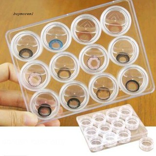 BO_12 Grids Clear Contact Lens Case Left Right Sign Contact Lens Holder Box