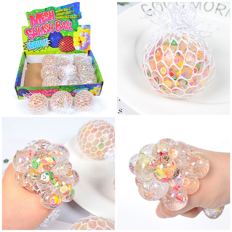 1 Light up Squishy Mesh sensory stress reliever ball toy autism squeeze fidget 