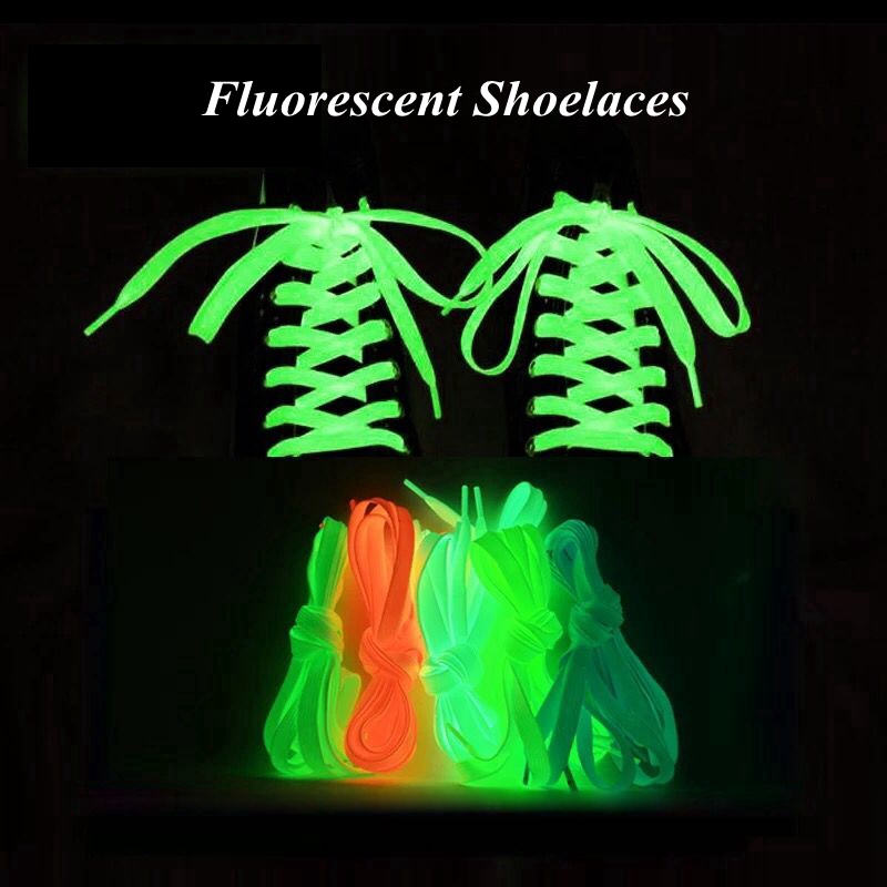 1Pair Characteristic Fluorescence Shoelace Luminous Uni-sex Canvas Shoes String 