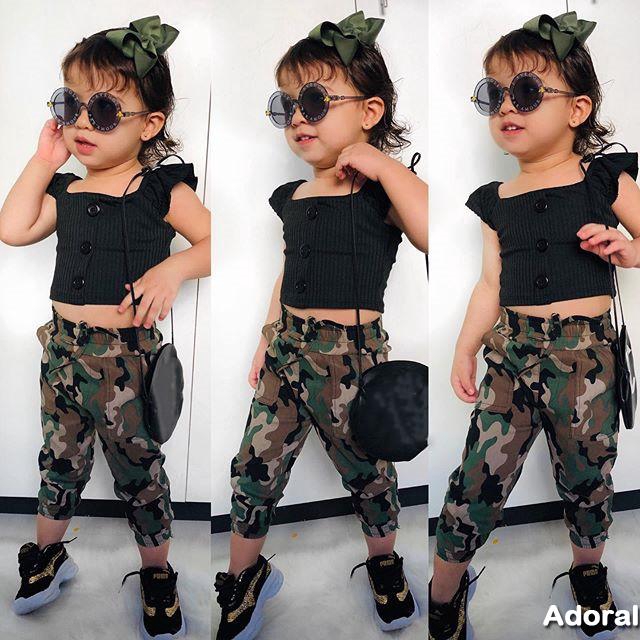 camo pants with crop top