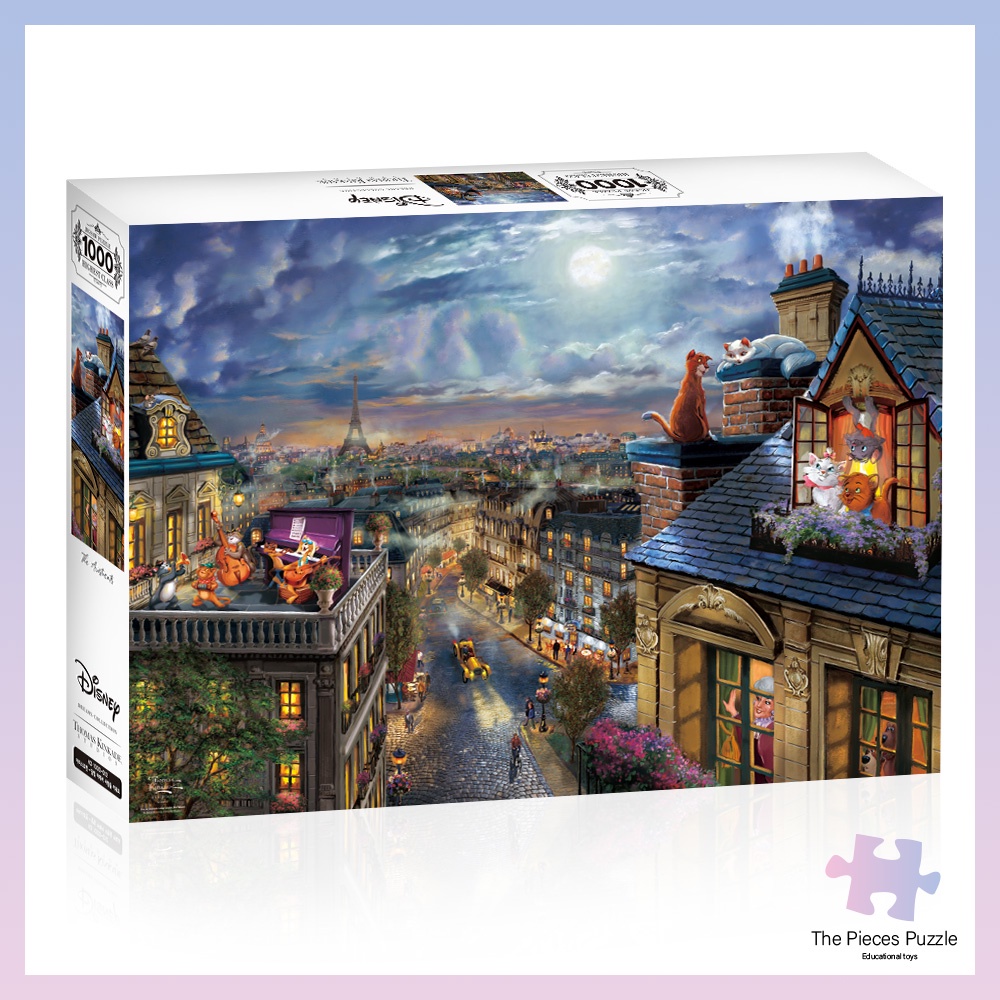Disney Thomas Kinkade Aristocats Jigsaw Puzzle 1000 Pieces Made in