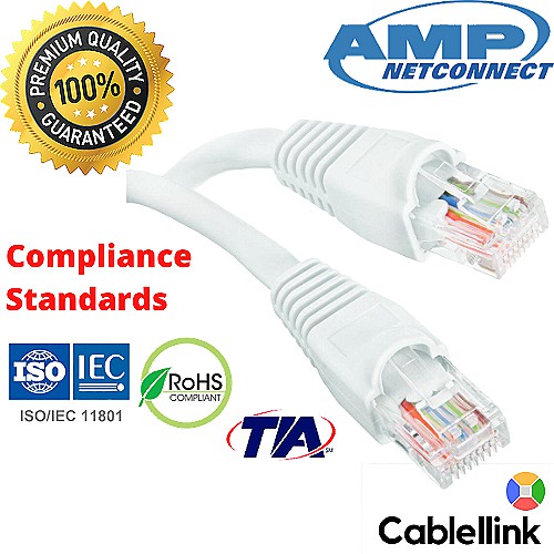 AMP Gigabit LAN Cable 8m/10/15/20/22/28/30/35/50m ( Premium White ) Shopee Singapore