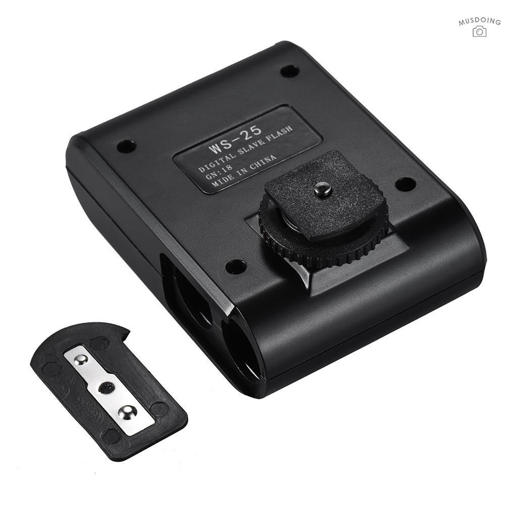PCERAndoer WS-25 Professional Portable Mini Digital Slave Flash Speedlite On-Camera Flash with Universal Hot Shoe GN18