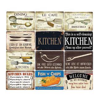 Vintage Iron Tin Signs Mom S Kitchen Plaque Wall Art Decor Shopee Singapore