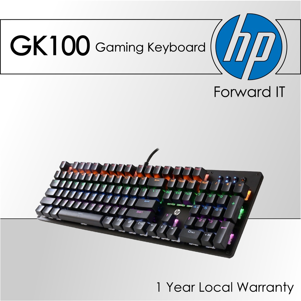 HP Mechanical Gaming Keyboard [GK100] USB Wired Shopee Singapore