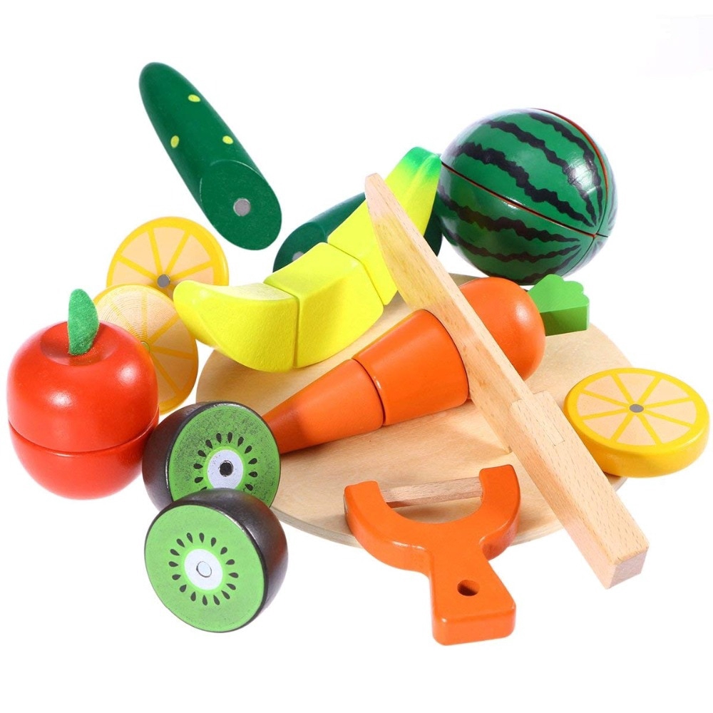 wooden cutting food toys