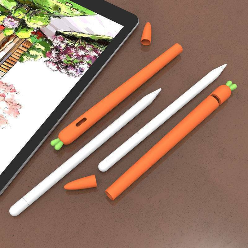 Fr Apple Pencil 1st 2nd Gen Accessories Carrot Soft Rubber Case Cover Holder Grip Sleeve Shopee Singapore