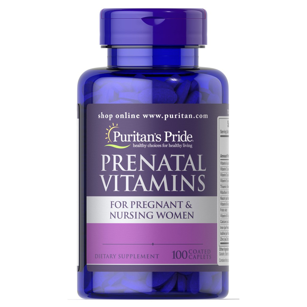 Puritan's Pride Prenatal Vitamins 100 Caplets Shopee Singapore