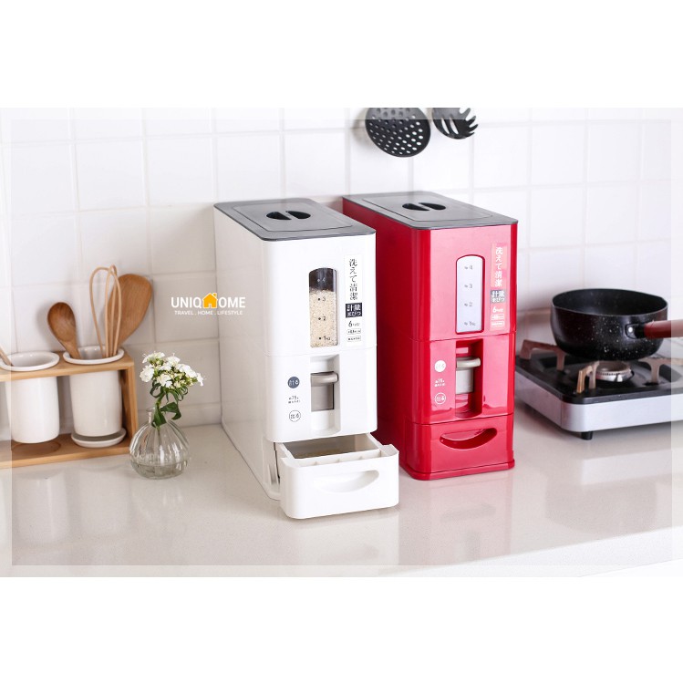 UNIQHOMEPREMIUM Rice Dispenser Storage Box Rice Container Rice Tub
