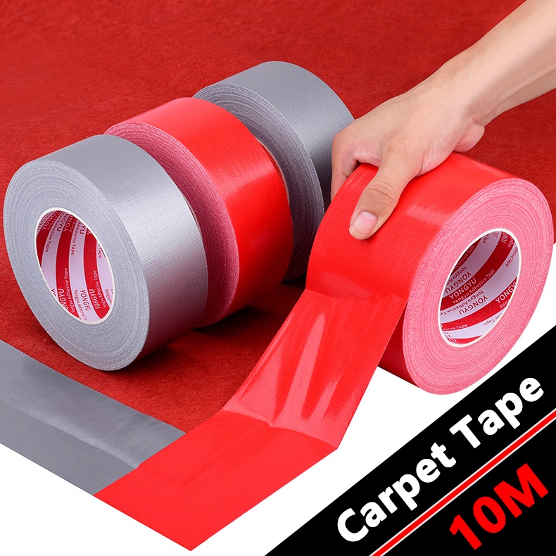 50mm x 10Meters Super Sticky Cloth Duck Tape Strong Adhesive Red Carpet Tape DIY Home Decoration