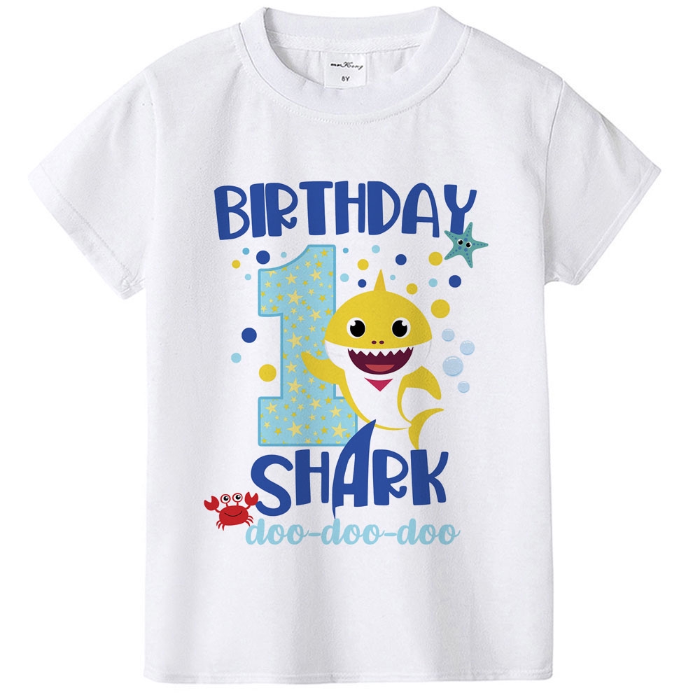 Baby Shark Birthday Shirt Boys Girls Birthday Shirts 1st Birthday T Shirt Baby Shark T Shirt Birthday Shark Shopee Singapore